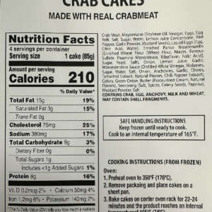 crab cake info